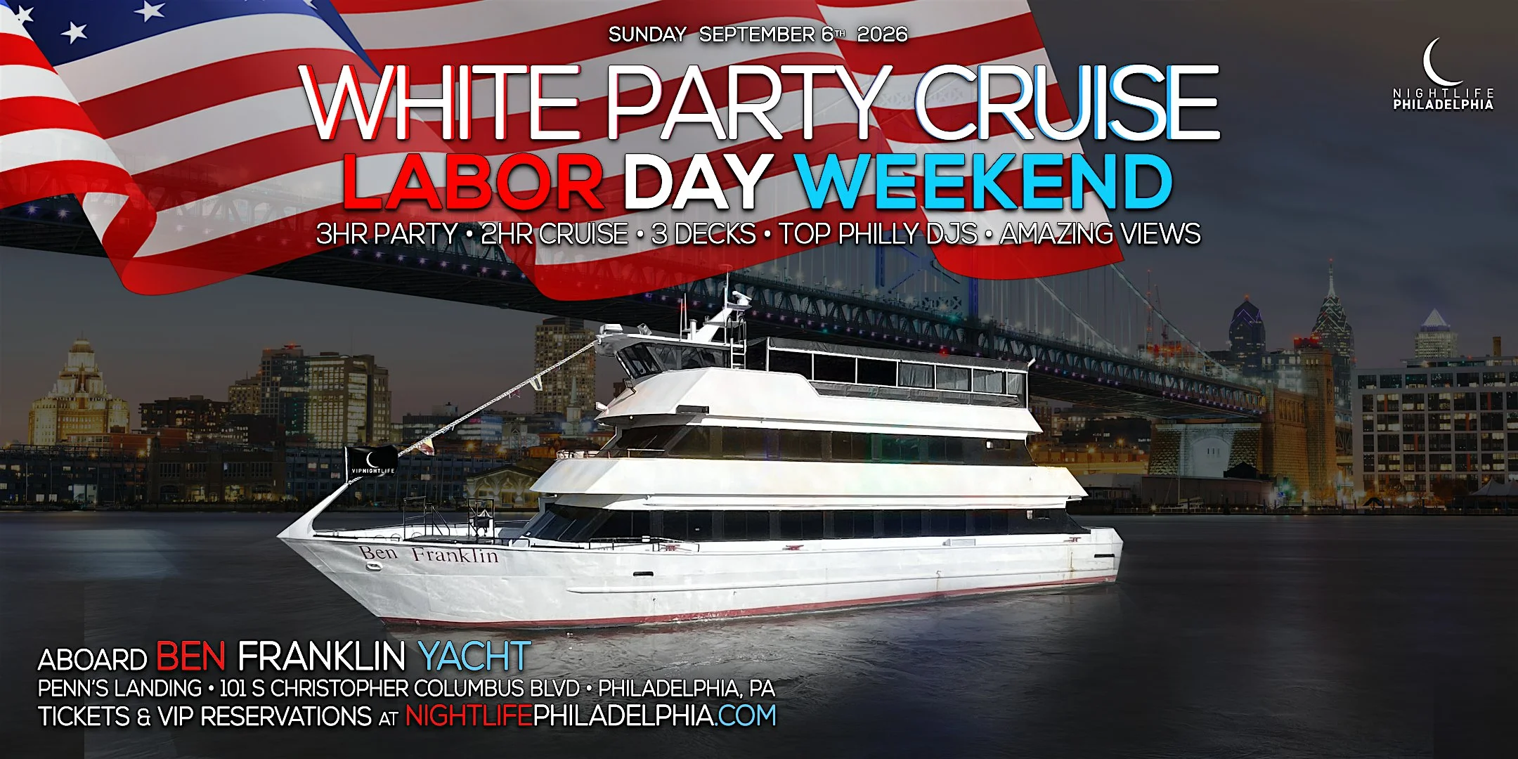 Philadelphia Labor Day Sunday White Party Cruise