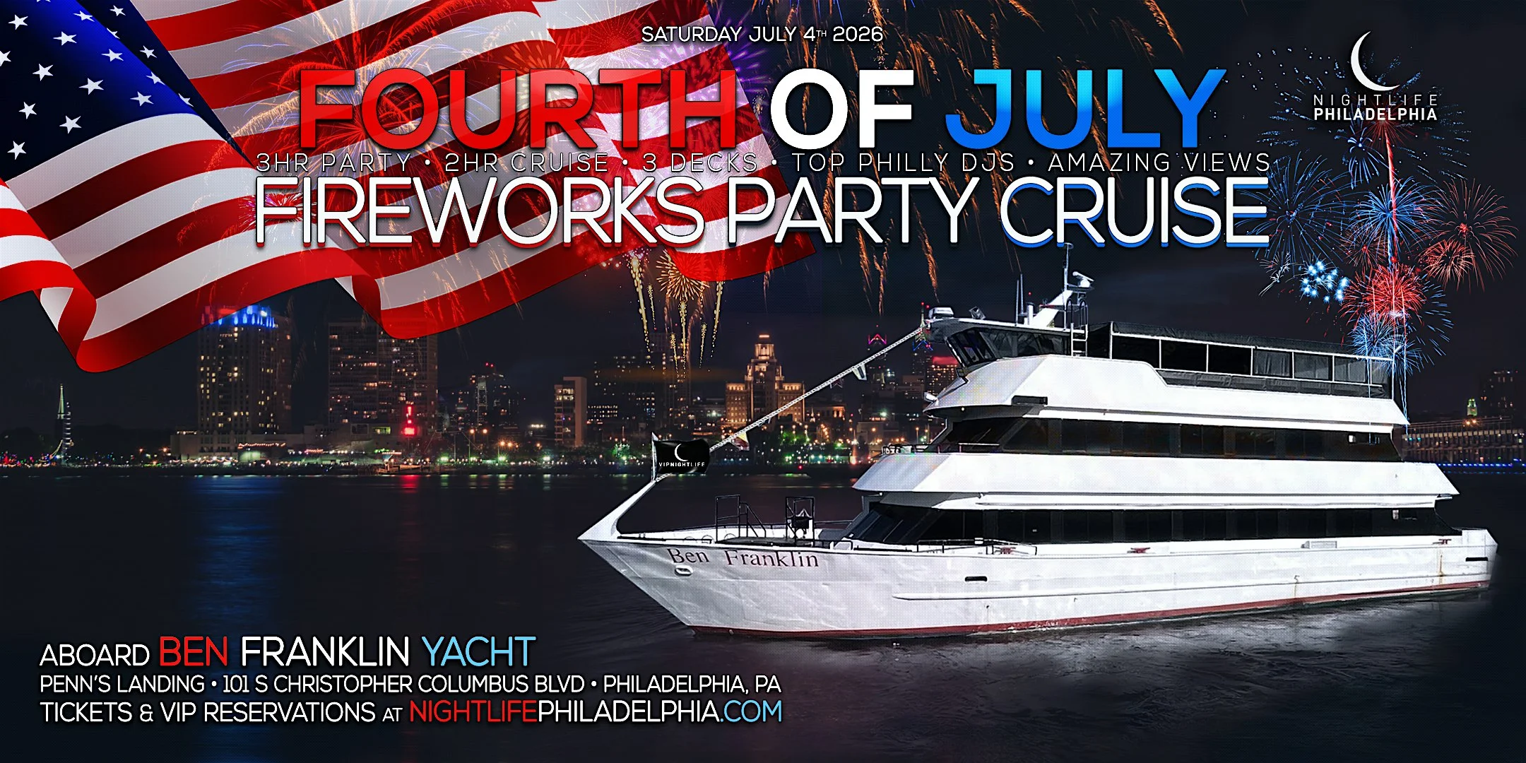Philadelphia July 4th Fireworks Yacht Party
