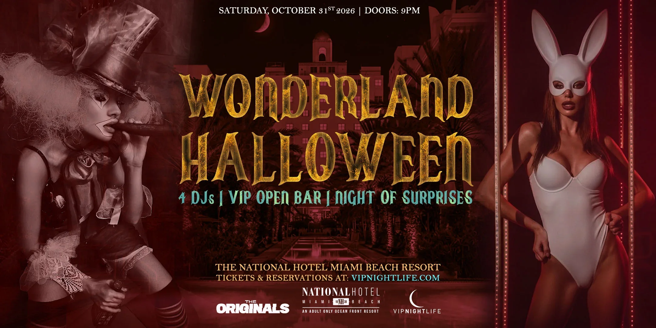 Wonderland Halloween Party | at National Miami Beach Hotel