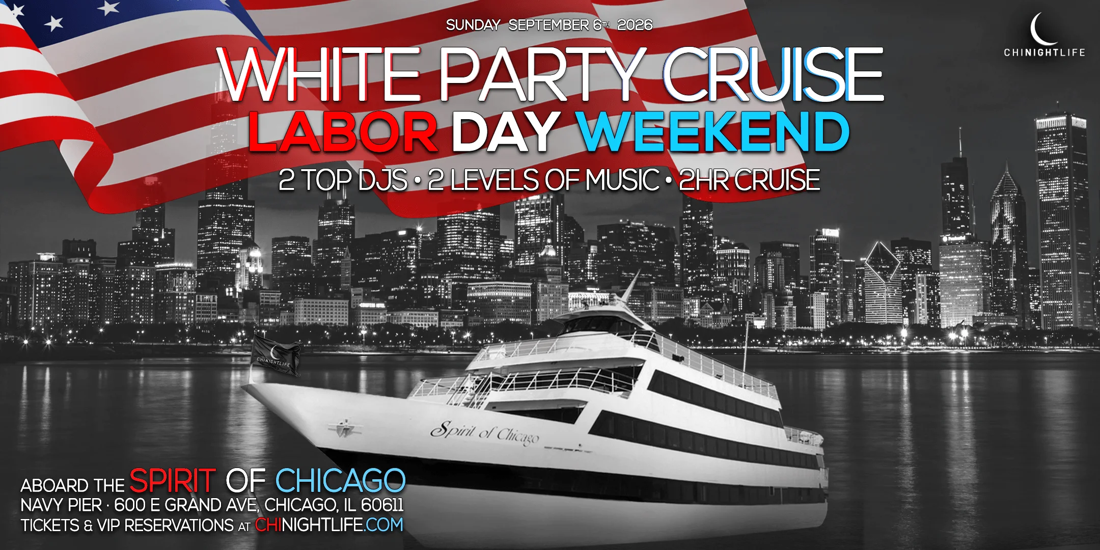 Chicago Labor Day Weekend All White Attire Party Cruise