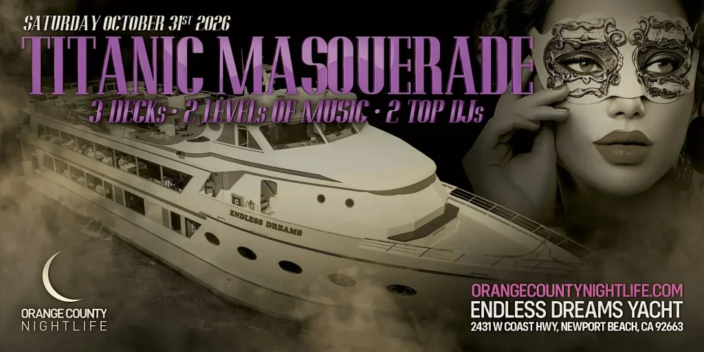 VIP Titanic Masquerade Newport Beach OC Halloween Party Cruise