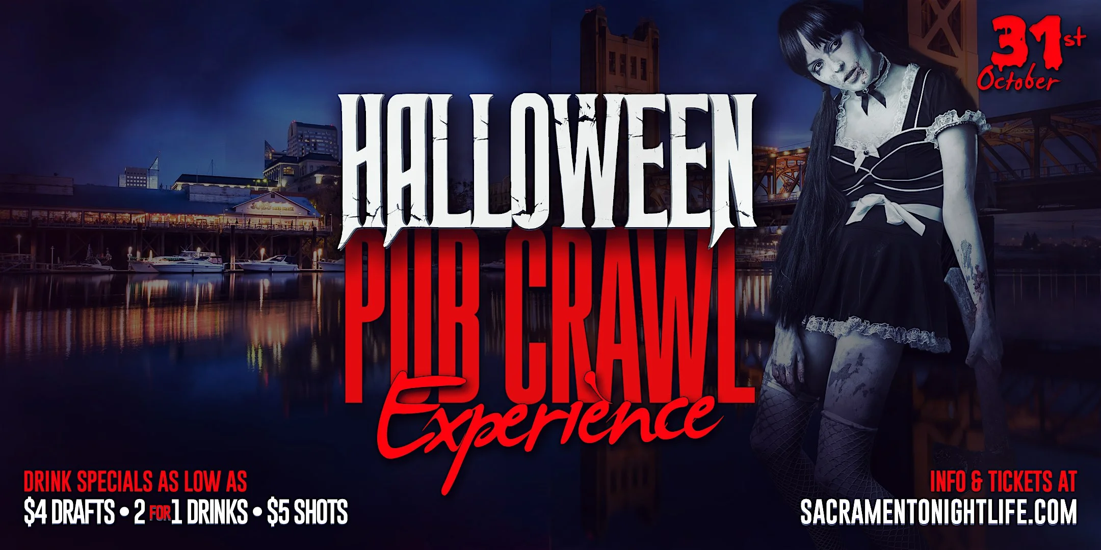 Sacramento Halloween Night Pub Crawl Party