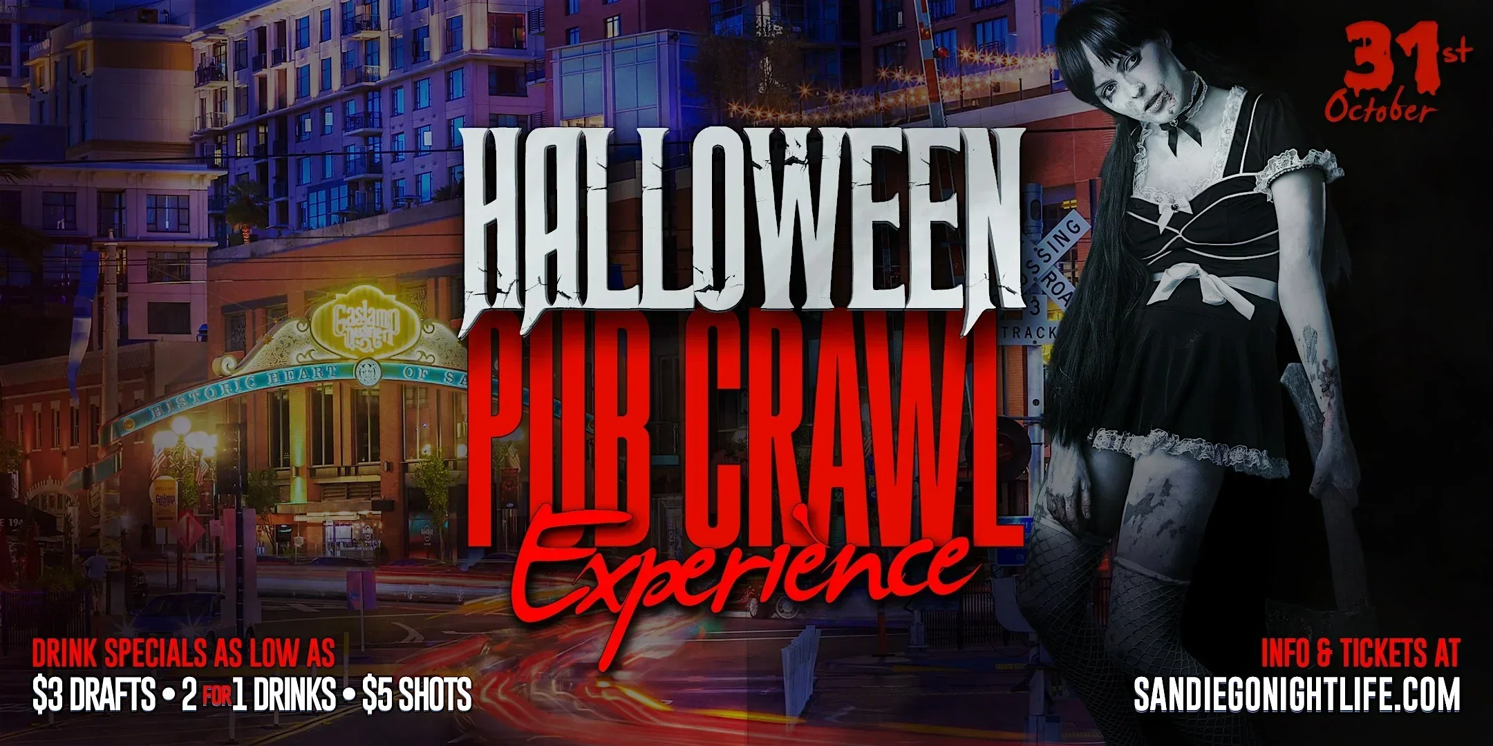 San Diego Halloween Night Pub Crawl Party