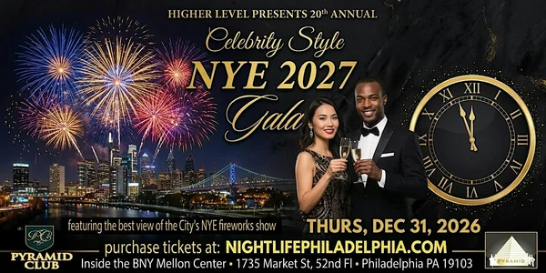 Philadelphia New Years Party | Annual Celebrity Style NYE Fireworks Gala
