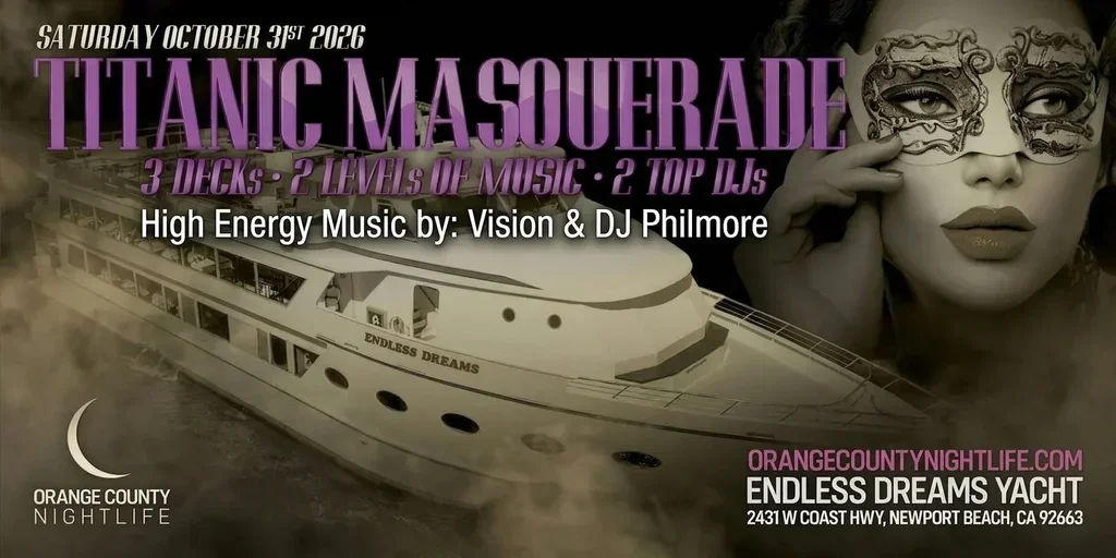 VIP Titanic Masquerade Newport Beach OC Halloween Party Cruise