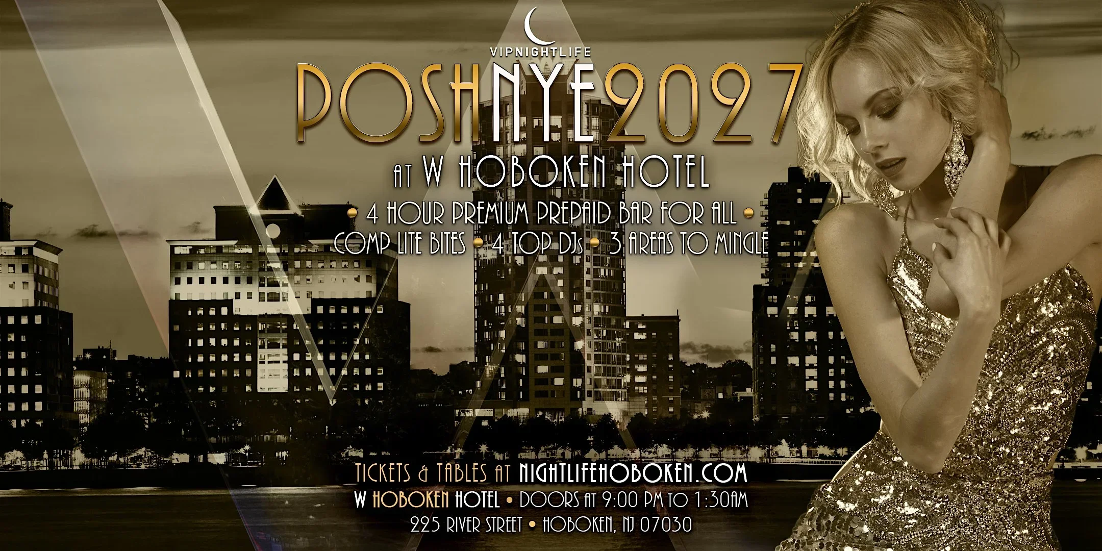2027 Posh W Hotel Hoboken New Year's Eve Party